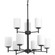 Replay Collection Nine-Light Textured Black Etched Painted White Glass Modern Chandelier Light (149|P4726-31)