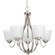 Arden Collection Five-Light Brushed Nickel Etched Glass Farmhouse Chandelier Light (149|P4746-09)