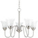 Classic Collection Five-Light Brushed Nickel Etched Glass Traditional Chandelier Light (149|P4757-09)