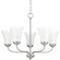 Classic Collection Five-Light Brushed Nickel Etched Glass Traditional Chandelier Light (149|P4770-09)