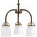 West Village Collection Three-Light Antique Bronze Etched Double Prismatic Glass Farmhouse Chandelie (149|P400008-020)