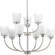 West Village Collection Nine-Light Brushed Nickel Etched Double Prismatic Glass Farmhouse Chandelier (149|P400010-009)