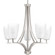 Leap Collection Five-Light Brushed Nickel Etched Opal Glass Modern Chandelier Light (149|P400043-009)