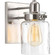 Calhoun Collection One-Light Brushed Nickel Clear Glass Farmhouse Bath Vanity Light (149|P300045-009)