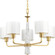 Palacio Collection Five-Light Vintage Gold White Silk Fabric Shade Luxe Chandelier Light (149|P400098-078)