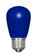 1.4 Watt LED; S14; Ceramic Blue; Medium base; 120 Volt; Carded (27|S9172)