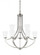 Hanford traditional 9-light indoor dimmable ceiling chandelier pendant light in brushed nickel silve (38|3124509-962)