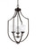 Hanford traditional 3-light indoor dimmable ceiling pendant hanging chandelier pendant light in bron (38|5224503-710)