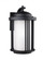 Crowell contemporary 1-light outdoor exterior medium wall lantern sconce in black finish with satin (38|8747901-12)