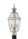 Lancaster traditional 2-light LED outdoor exterior post lantern in antique brushed nickel silver fin (38|8229EN-965)