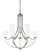 Hanford traditional 9-light LED indoor dimmable ceiling chandelier pendant light in brushed nickel s (38|3124509EN3-962)