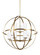 Alturas contemporary 9-light LED indoor dimmable ceiling chandelier pendant light in satin brass gol (38|3124609EN3-848)