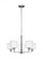 Canfield modern 5-light LED indoor dimmable ceiling chandelier pendant light in brushed nickel silve (38|3128805EN3-962)