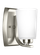 Franport transitional 1-light LED indoor dimmable bath vanity wall sconce in brushed nickel silver f (38|4128901EN3-962)