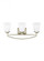 Hanford traditional 3-light LED indoor dimmable bath vanity wall sconce in brushed nickel silver fin (38|4424503EN3-962)