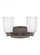 Franport transitional 2-light indoor dimmable bath vanity wall sconce in bronze finish with etched w (38|4428902-710)