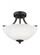 Geary transitional 2-light indoor dimmable ceiling flush mount fixture in bronze finish with satin e (38|7716502-710)