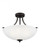 Geary transitional 3-light indoor dimmable ceiling flush mount fixture in bronze finish with satin e (38|7716503-710)