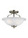Emmons traditional 2-light LED indoor dimmable ceiling semi-flush mount in brushed nickel silver fin (38|7739002EN3-962)