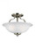 Emmons traditional 2-light LED indoor dimmable ceiling semi-flush mount in brushed nickel silver fin (38|7739002EN3-962)