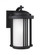 Crowell contemporary 1-light LED outdoor exterior small wall lantern sconce in black finish with sat (38|8547901DEN3-12)