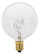 25 Watt G16 1/2 Incandescent; Clear; 1500 Average rated hours; 232 Lumens; Candelabra base; 120 Volt (27|S3822)