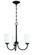 Gwyneth 3 Light Chandelier in Flat Black (White Glass) (20|50423-FB-WG)