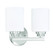 Bolden 2 Light Vanity in Brushed Polished Nickel (White Glass) (20|50502-BNK-WG)