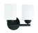 Bolden 2 Light Vanity in Flat Black (White Glass) (20|50502-FB-WG)