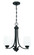 Bolden 3 Light Chandelier in Flat Black (White Glass) (20|50523-FB-WG)