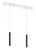 2 Light Linear Chandelier (276|917MP12-MB-LED-2LCH)