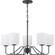 Tobin Collection Five-Light Matte Black Etched White Glass Modern Chandelier Light (149|P400182-031)