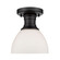 Yep by Golden Lighting Hines 1-light Semi-Flush Mount in Matte Black and Opal Glass (36|3118-SF BLK-OP)