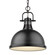 Yep by Golden Lighting Duncan 1-light 14in Chain Hung Pendant in Matte Black (36|3602-L BLK-BLK)