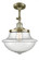 Oxford - 1 Light - 12 inch - Antique Brass - Adjustable Semi-Flush Mount (3442|201F-AB-G544-LED)