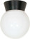 1 Light - 8'' Utility Ceiling with White Glass - Black Finish (81|SF77/157)