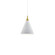 Dorothy 10-in White With Gold Detail 1 Light Socket Pendant (461|492710-WH/GD)