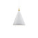 Dorothy 16-in White With Gold Detail 1 Light Socket Pendant (461|492716-WH/GD)