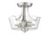 Grace 2 Light Convertible Semi Flush in Brushed Polished Nickel (Clear Seeded Glass) (20|41952-BNK-CS)