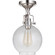 State House 1 Light Clear Glass Globe Semi Flush in Polished Nickel (20|X8308-PLN-C)