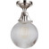 State House 1 Light Clear Ribbed Globe Semi Flush in Polished Nickel (20|X8326-PLN-C)