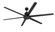 Mondo 72'' 6-Blade Indoor/Outdoor (Damp) Ceiling Fan in Flat Black w/ Flat Black Blades; Light Ki (20|MND72FB6)