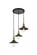 Etude 3 light brass and black Pendant (758|LD4033D20BRB)