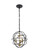 Wallace 3 Light Matte Black and Brass Pendant (758|LD5055D12BRB)