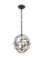 Wallace 3 light Matte Black and Brass Pendant (758|LD5055D12BRB)