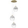 Sonoma 3-Light 12''W Pendant in Brushed Brass/White and Clear Glass (4450|HF8143-BB-WH)