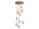 Sonoma Ave. 9 Light Multi Pendant in White with Brushed Brass Accent (4450|HF8149-BB-WH)