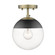 Golden Lighting Dixon 1-light Semi-Flush Mount in Aged Brass and Clear Glass (36|3219-SF AB-BLK)