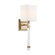 Thompson- 1 Light Wall Sconce - with White Linen Shade - Burnished Brass Finish (81|60/6681)