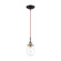 Toleo- 1 Light Mini Pendant - with Clear Glass - Black Finish with Vintage Brass Accents (81|60/6852)